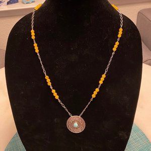 Silver Sun Dial Necklace